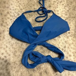 BRAND NEW Aerie Blue Wrap Swim Top